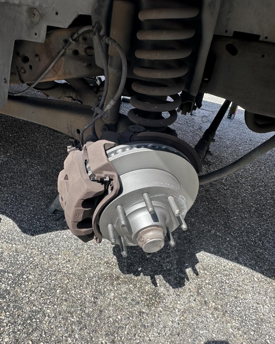 F-350 new brake rotor installed